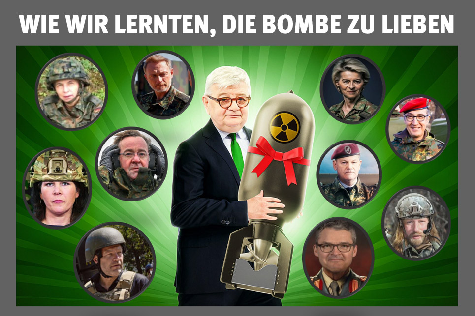 Plakat Detmolder Mahnwache: Wie wir lernten, die Bombe zu lieben