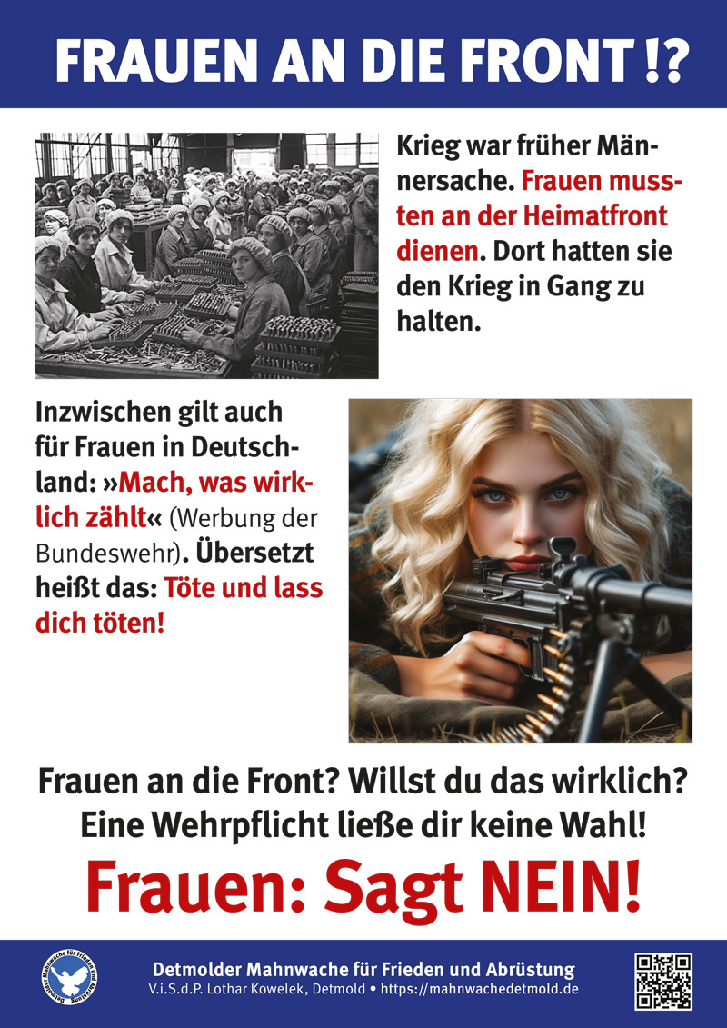 Mahnwache Detmold – Frauen an die Front!?