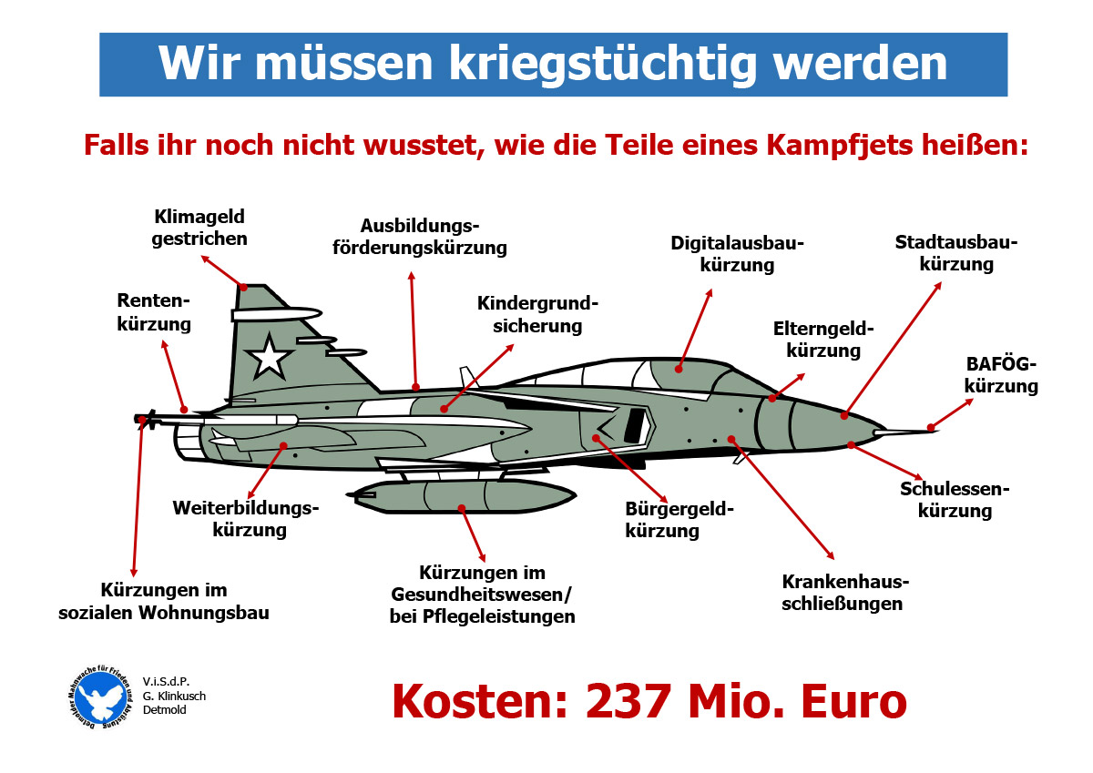 Mahnwache Detmold: Wir müssen kriegstüchtig werden