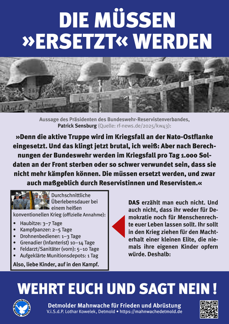 Mahnwache Detmold – »Die müssen ersetzt werden«