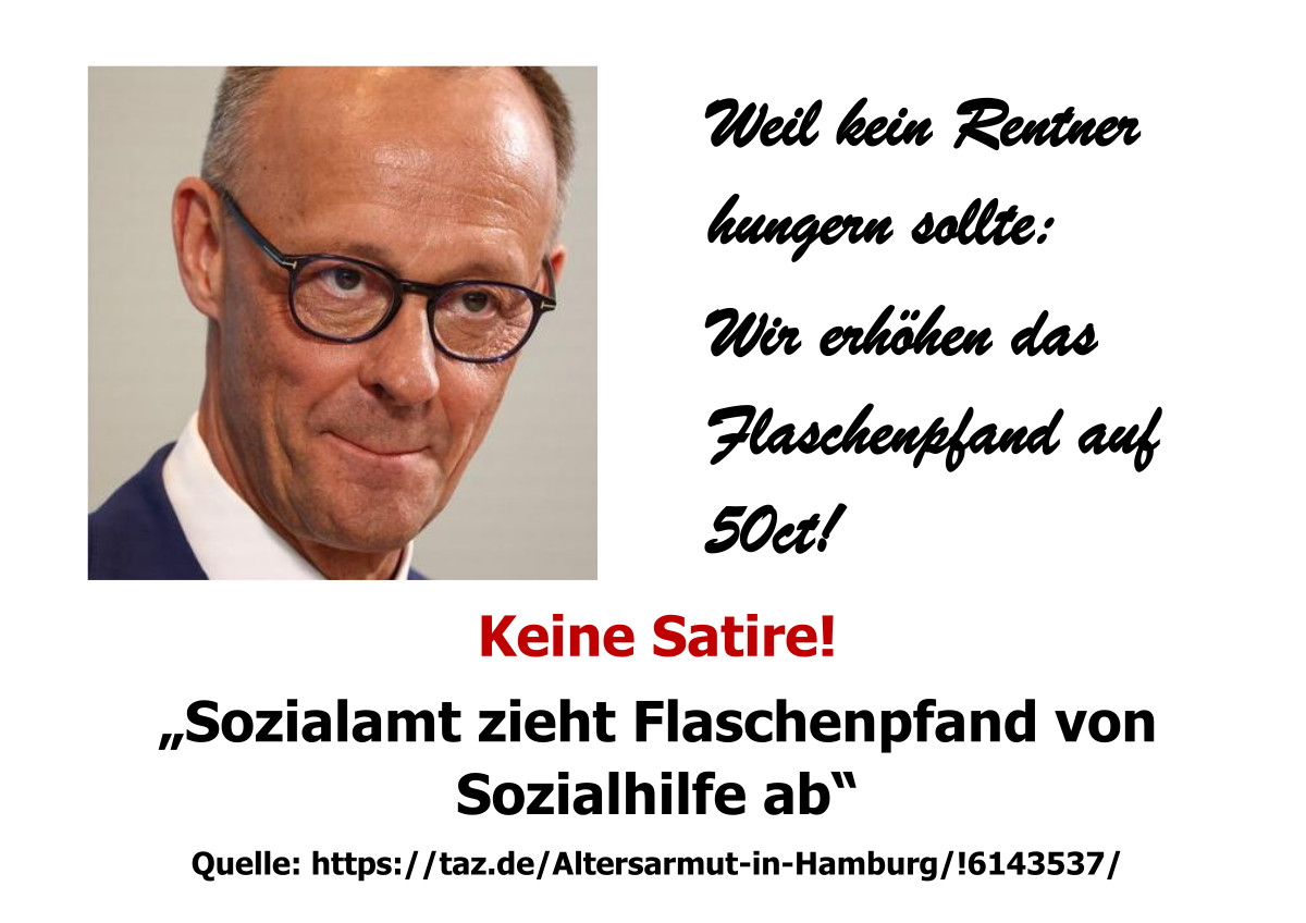 Mahnwache Detmold – Satire – Flaschenpfand